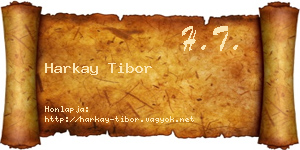 Harkay Tibor névjegykártya